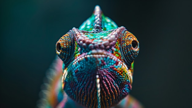 Free photo beautiful chameleon in the wild