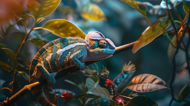 Beautiful chameleon in the wild