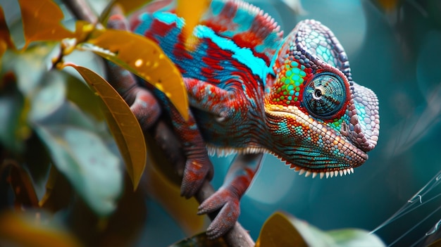 Beautiful chameleon in the wild