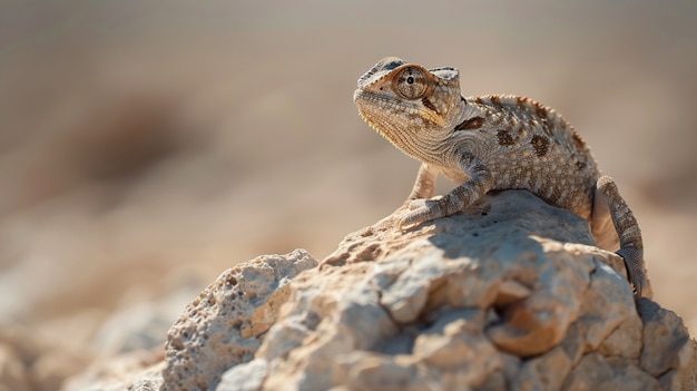 Free photo beautiful chameleon in the wild