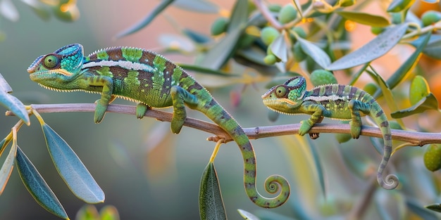 Free Photo beautiful chameleon in the wild