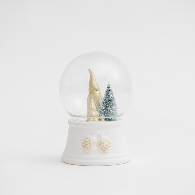 Beautiful Christmas snow globe on a white background