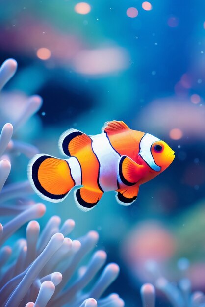 Beautiful clownfish undersea