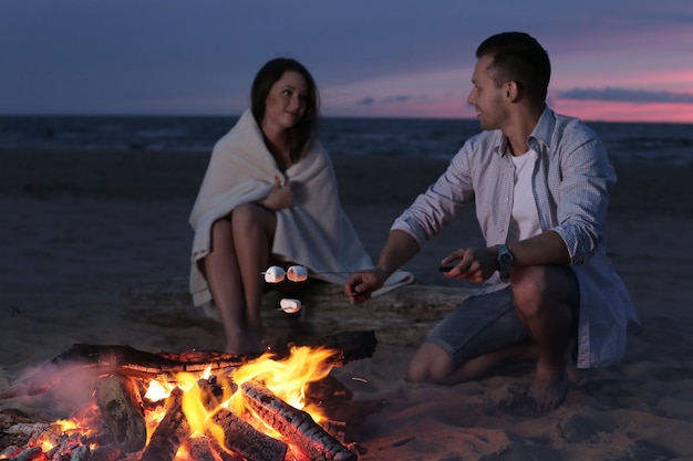 Beautiful couple at the beach