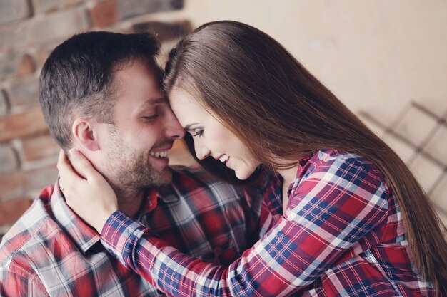 Beautiful couple at the cafe