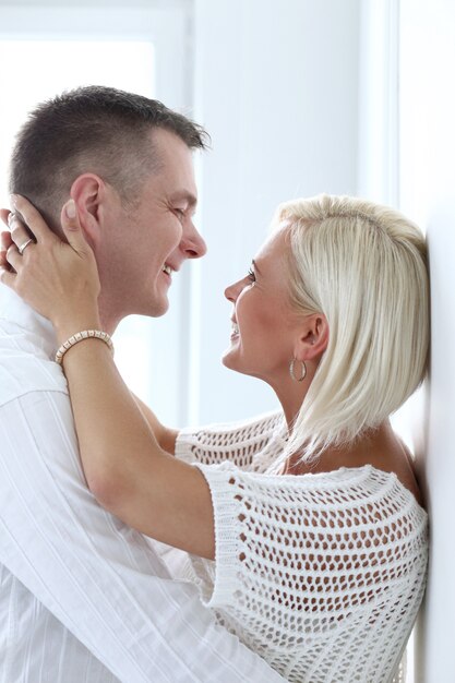 Beautiful couple at home