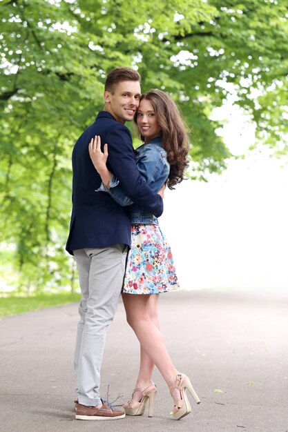 Beautiful couple in the park