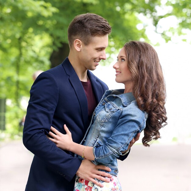 Beautiful couple in the park