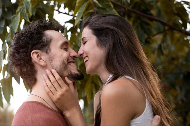 Beautiful couple showing love to each other