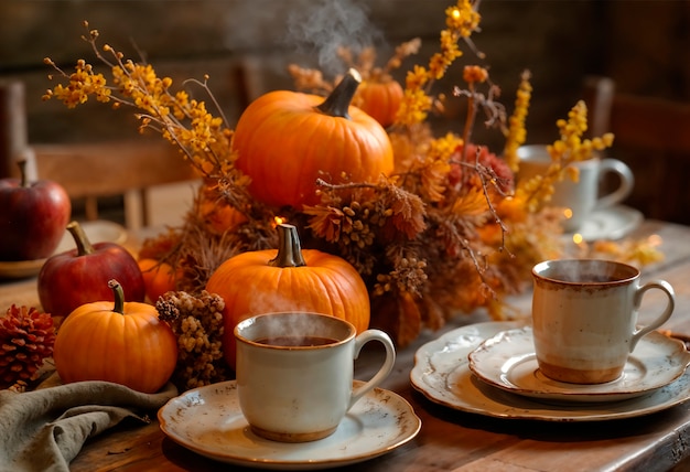 Free photo beautiful cozy autumn scene