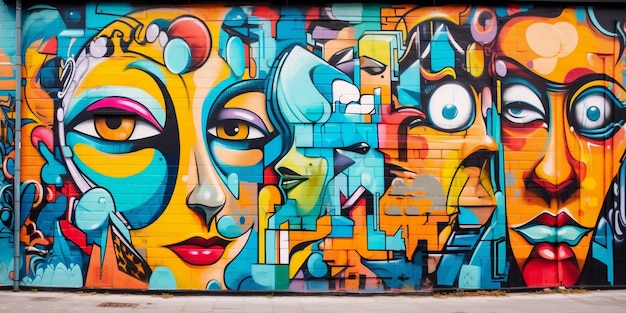 Free photo beautiful cubism graffiti