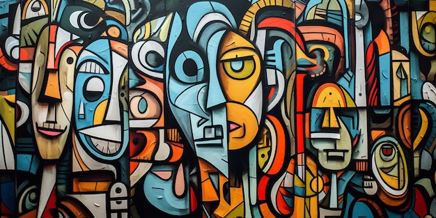 Beautiful cubism graffiti