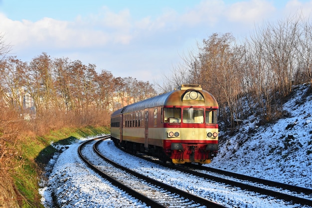 Free photo beautiful czech passenger train with carriages.