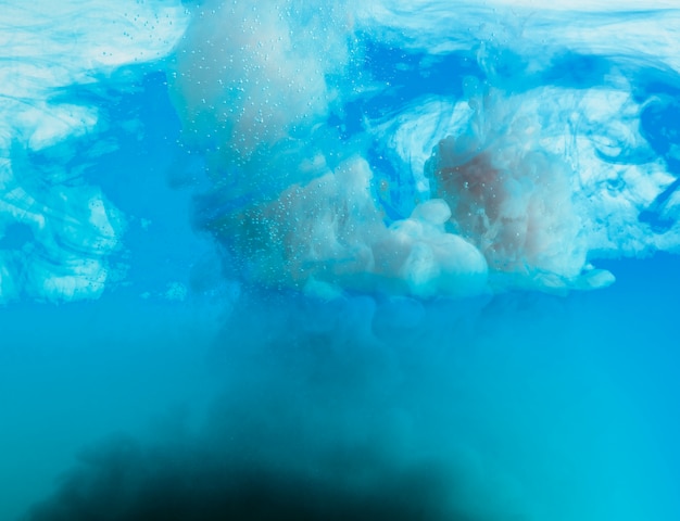 Beautiful dense blue cloud underwater 