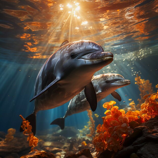 Beautiful dolphin exotic background