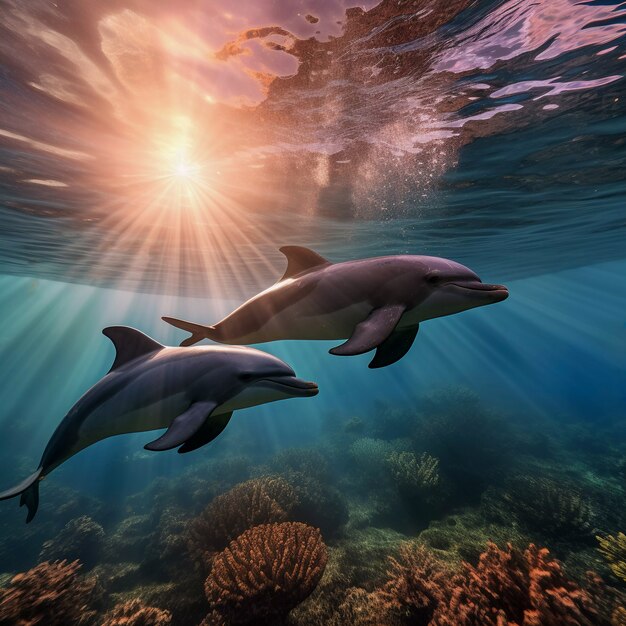 Beautiful dolphin exotic background