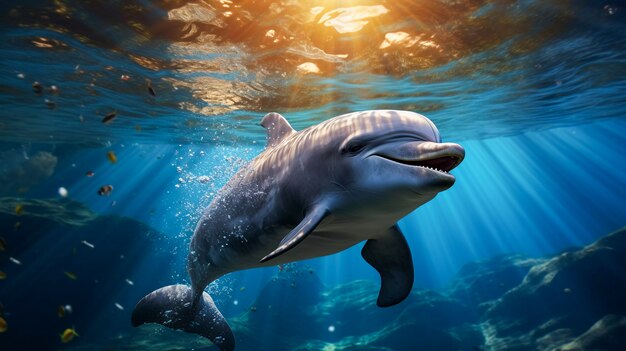 Beautiful dolphin exotic background