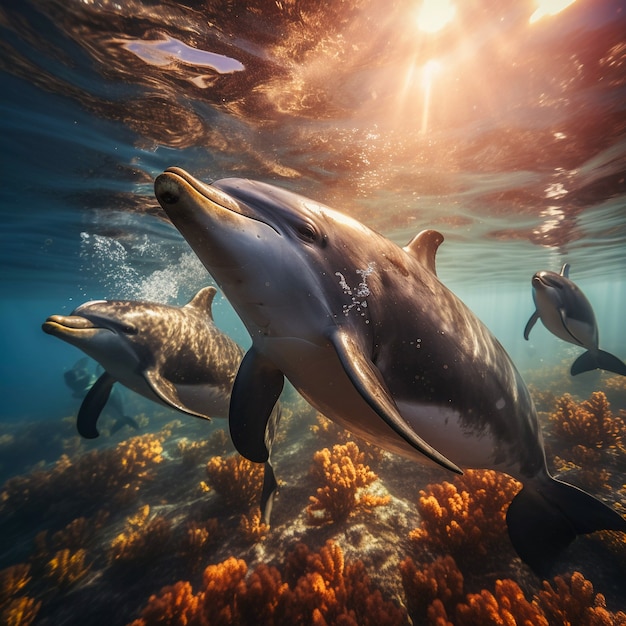 Free photo beautiful dolphin exotic background