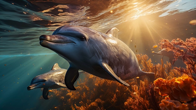 Beautiful dolphin exotic background