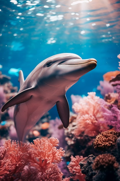 Free photo beautiful dolphin exotic background