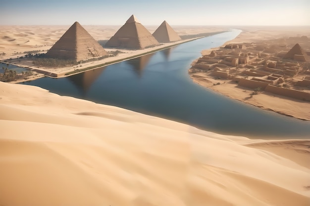 Free photo beautiful egypt landscape digital art