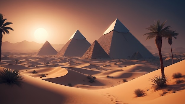 Free Photo beautiful egypt landscape digital art