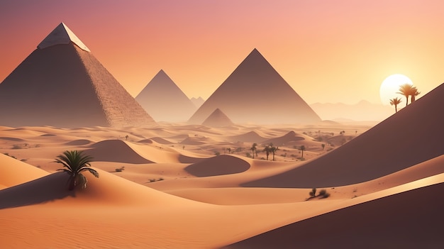 Free photo beautiful egypt landscape digital art