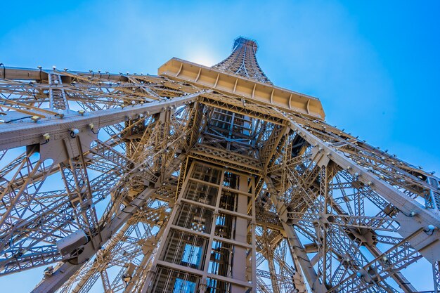 Beautiful eiffel tower landmark of parisian hotel and resort in macau city