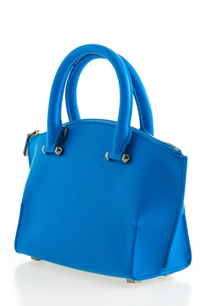 Beautiful elegance and luxury fashion women and blue handbag