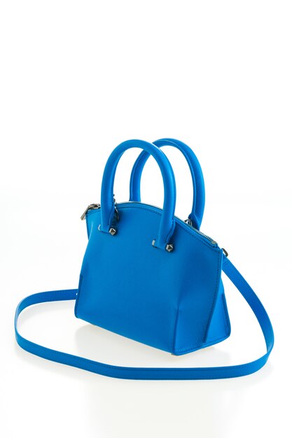 Beautiful elegance and luxury fashion women and blue handbag