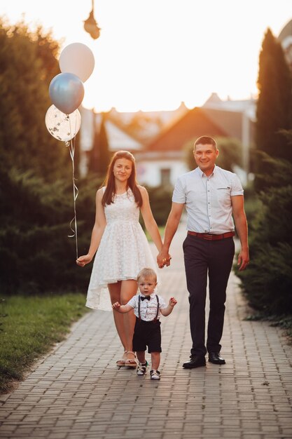 Beautiful family with birthday son.