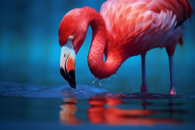 Free photo beautiful flamingo in lake