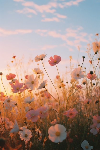 Free Photo beautiful floral field