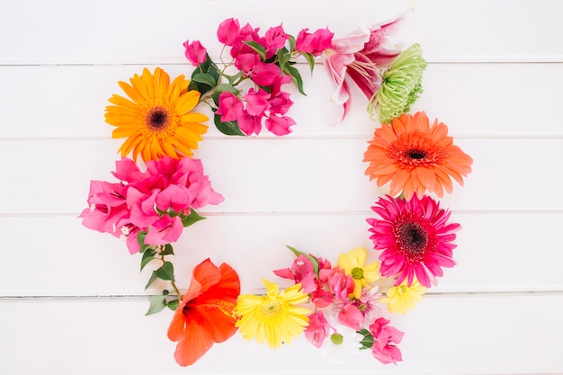 Beautiful floral wreath on white