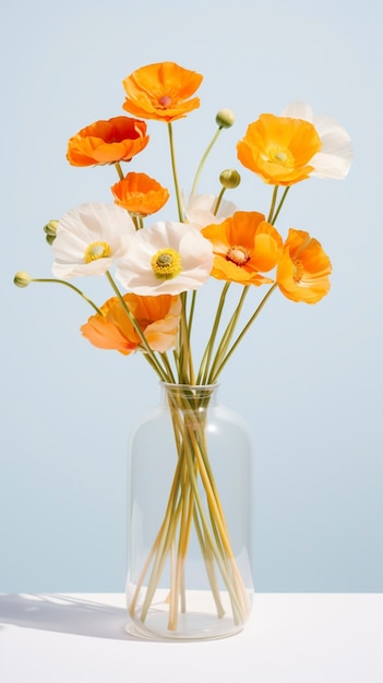 Beautiful flower vase  in studio