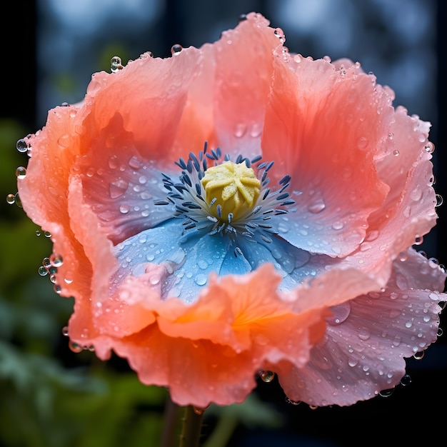 Free Photo beautiful flower with water drops