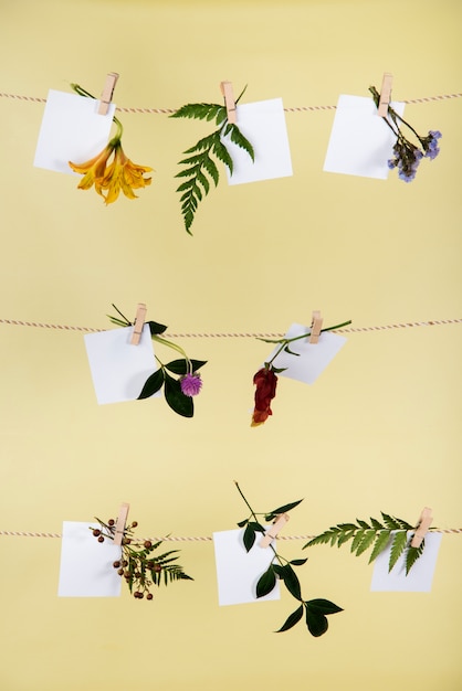 Free Photo beautiful flowers arrangement hanging by thread