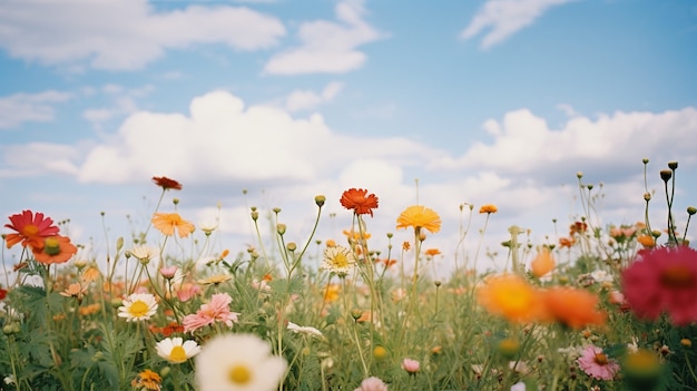 Free Photo beautiful flowers field