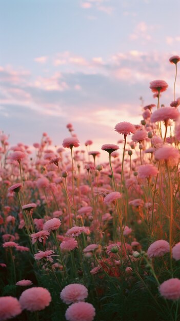 Beautiful flowers field