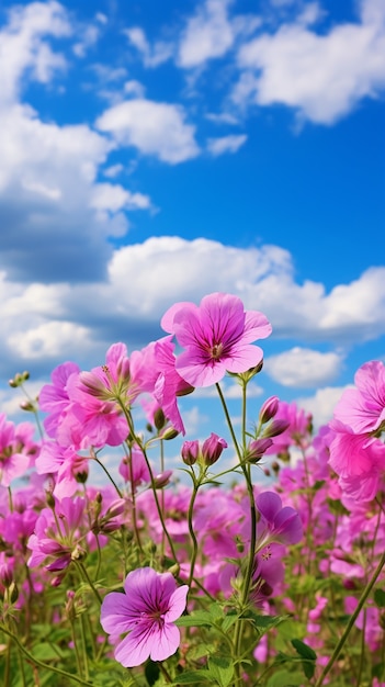 Free photo beautiful flowers field