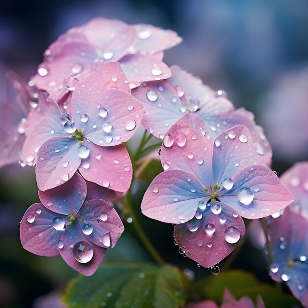 Beautiful flowers with water drops