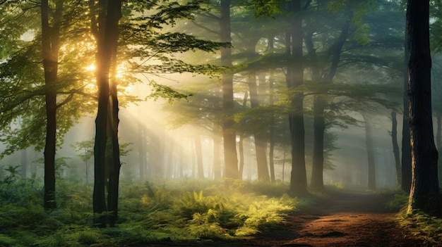 Free photo beautiful forest landscape