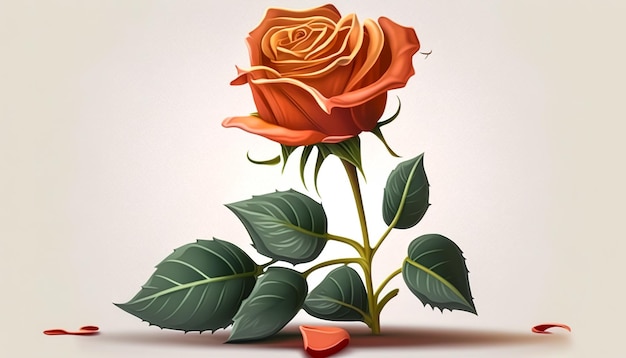 Free photo beautiful fresh red rose isolated generative ai