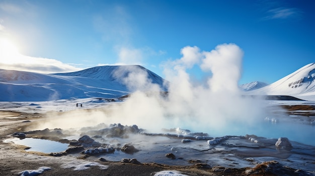 Beautiful geyser landscape