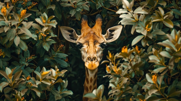 Free photo beautiful giraffe in the wild