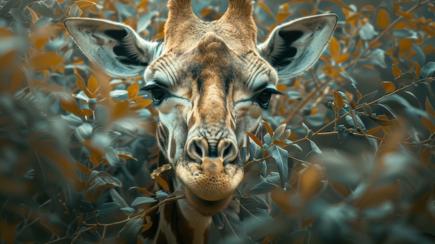 Free Photo beautiful giraffe in the wild