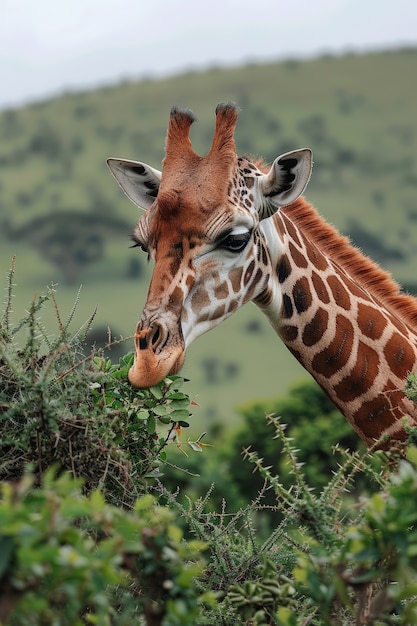 Beautiful giraffe in the wild