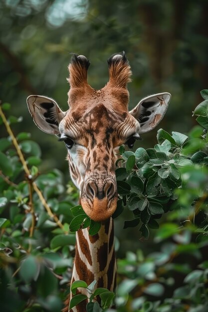 Beautiful giraffe in the wild