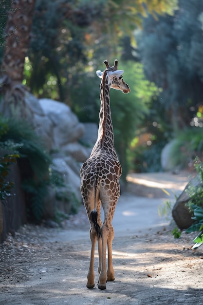 Free photo beautiful giraffe in the wild