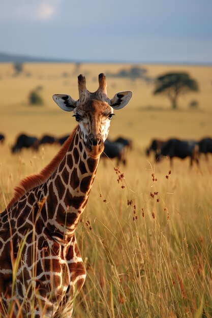 Beautiful giraffe in the wild